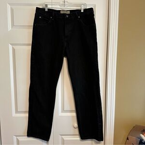 Men’s Wrangler Authentics SZ 36  Black Denim Jeans‎  5-Pocket Design